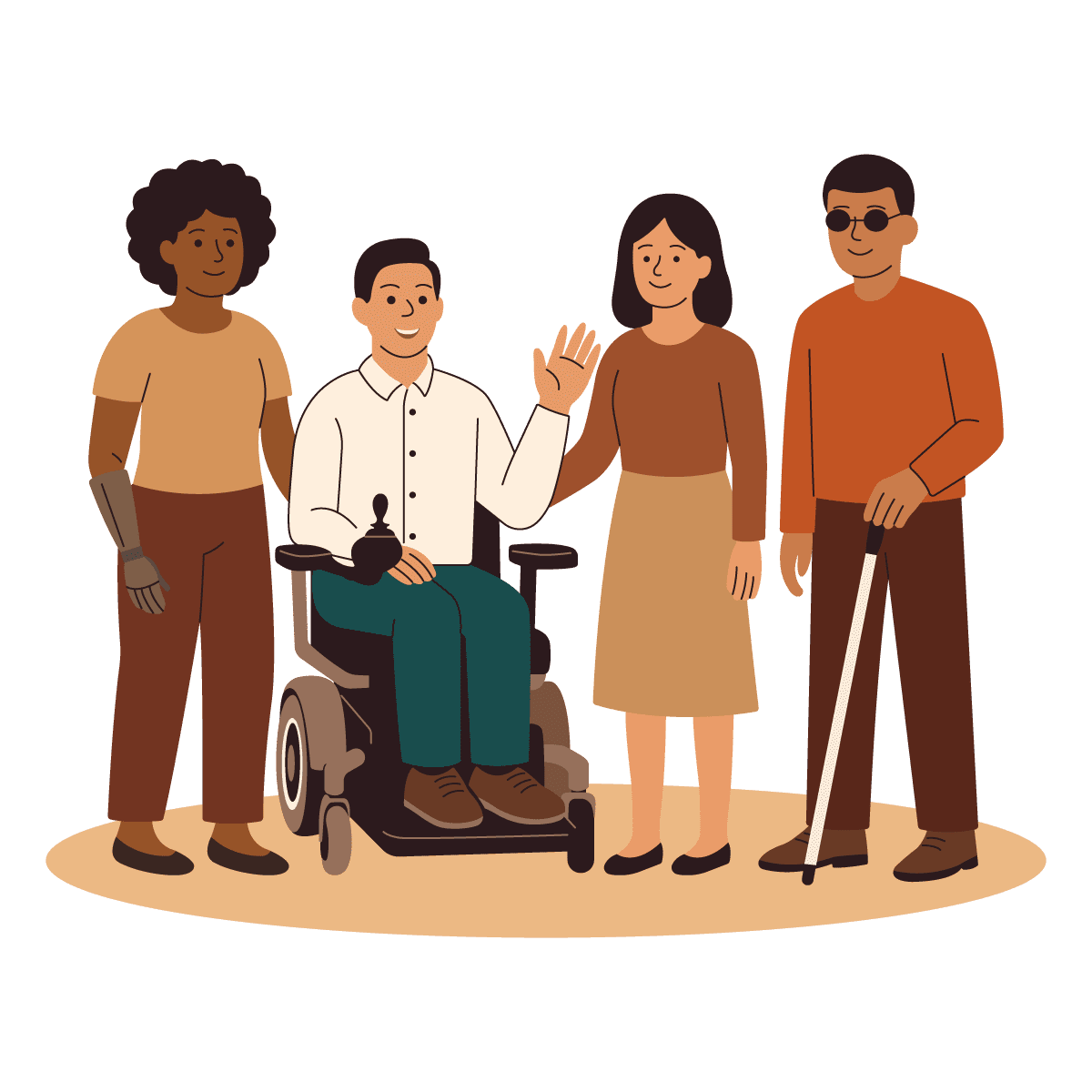 Illustratie van diverse groep met verschillende achtergronden navigerend door culturele code-switching en identiteitsadaptatie